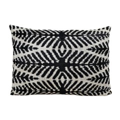 VELVET IKAT PILLOW COVER BLACK SILVER Q8 